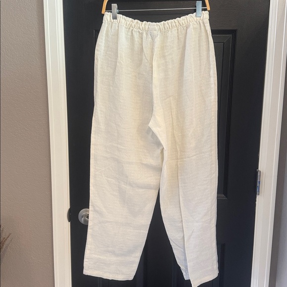 Eileen Fisher Off-White Relaxed Pants - Picture 3 of 4